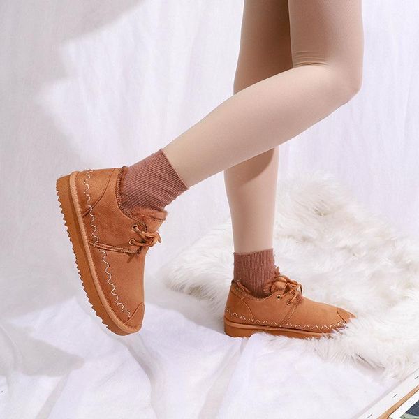 

boots 2021 winter women's snow korean version of thick-soled super fire ins thick plush warmth waterproof lace1, Black