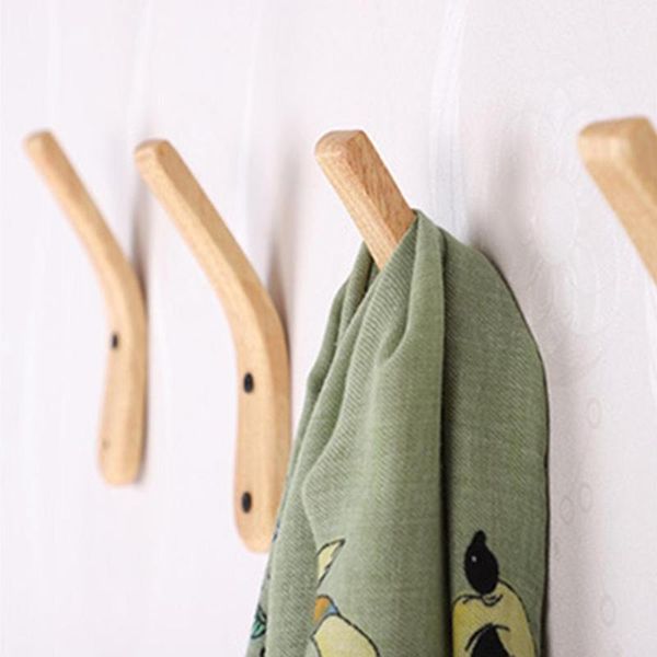 

hooks & rails creative solid wood coat hook load-bearing simple modern wall hanging wooden hanger home decoration1