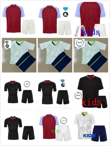 

kids kit #7 mcgim soccer jersey 20 21 watkins m. trezeguet grealish wesley davis 2020 2021 football shirt uniforms, Black;yellow