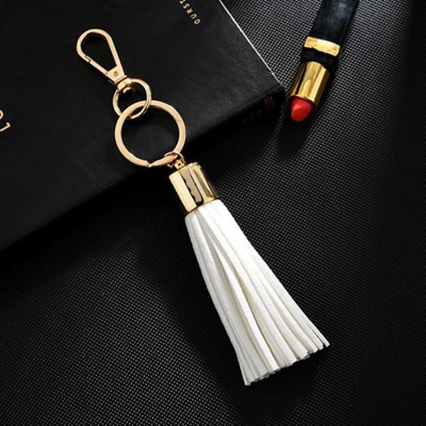 

new key chain with pu leather tassel for women llaveros mujer bag bugs car holderacessory keyring holder jewelry neh340 h bbyshb, Slivery;golden