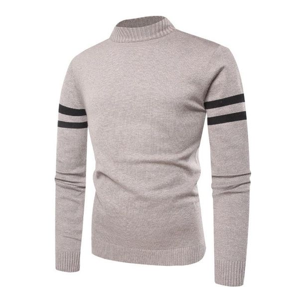 

men's sweaters 2021 autumn winter stripe knitted sweater cotton slim fitted korean clothes round neck pullover male casual retro, White;black