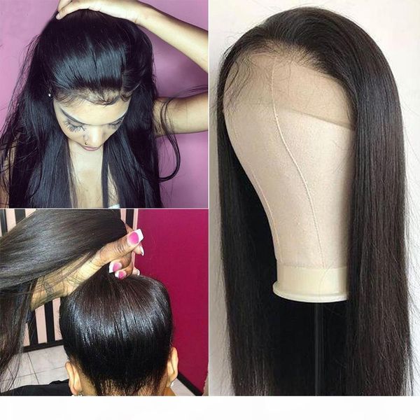 

360 lace frontal wig with baby 100% human hair wigs brazilian straight hair wigs lace front human wigs for black women