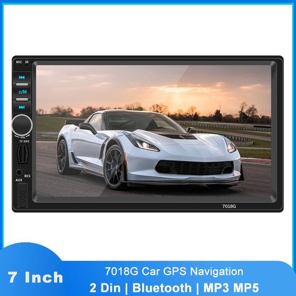 

car audio 7'' hd touch screen 2din 7018g stereo multimedia player gps navigaiton camera map bluetooth autoradio radio