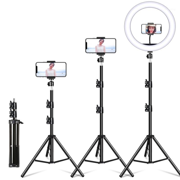 

1/4 screw head universal tripod aluminum selfie lamp stand mobile phone video live digital camera pgraphy ring light tripods1