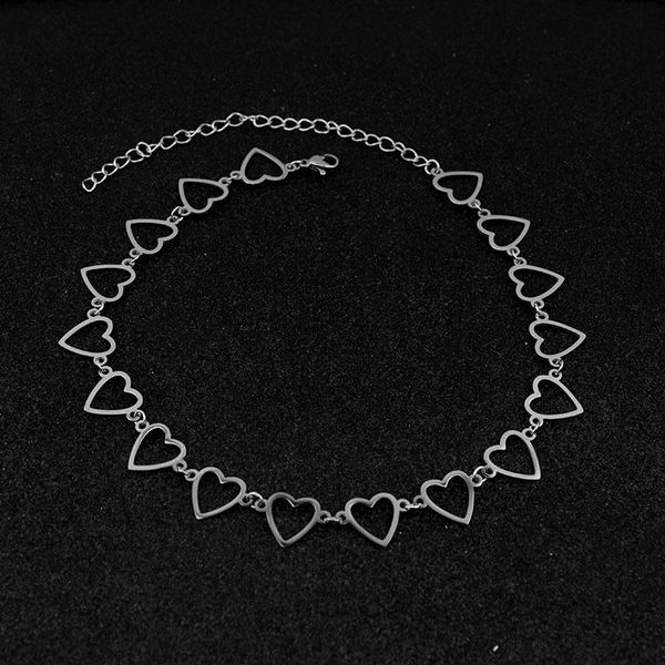 

new man women paragraph clavicle love necklace stainless steel silver color peach heart pendant necklace fine jewelry, Golden;silver