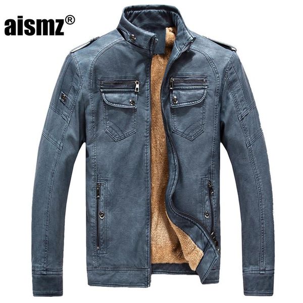 

2021 new new fashion pu men leather jacket winter thicken warm cool stand collar jacket men spring leather coat 5xl, Black