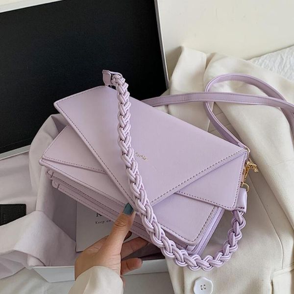 

solid color square crossbody bag 2021 fashion new pu leather women's designer handbag travel shoulder messenger bag