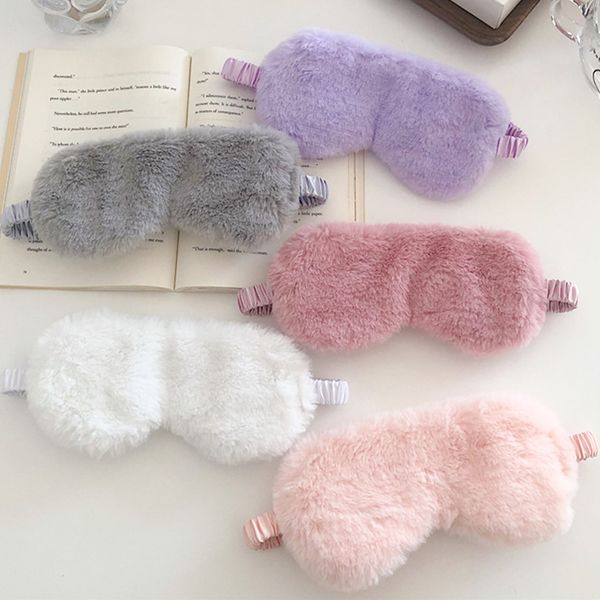 

cute plush sleep mask eyeshade cover eye mask help to sleep soft skin-friendly blindfold eyepatch sleep eyeshade eye cover