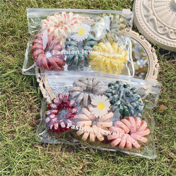 

hair bun maker 5 pack ~ summer day fruit phone coil printed headband band fairy little daisy ins wind sweet mori series, Brown