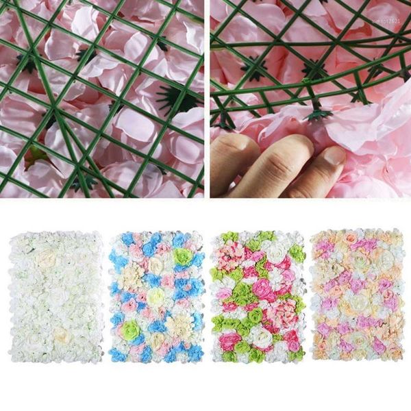 

40*60cm wedding decoration flower wall art luxury silk peony hydrangea artificial flowers wall panel grass base diy backdrop1