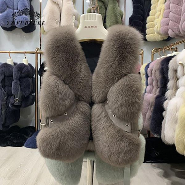 

2019 new real fur vest round neck vest women fur genuine short style pelt natural customize for women winter1, Black