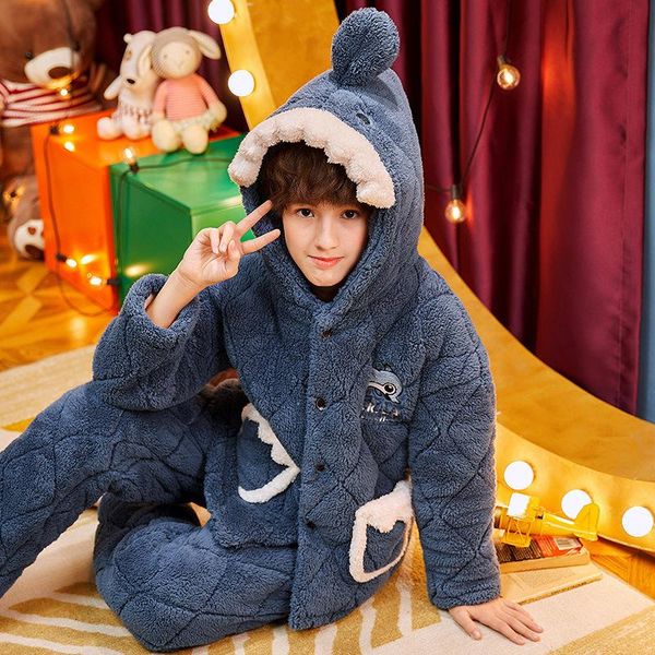 

mimi coral fleece three layer sandwiched in the fall and winter of boys more cotton flannel cuhk boy boy household to take, Black;brown