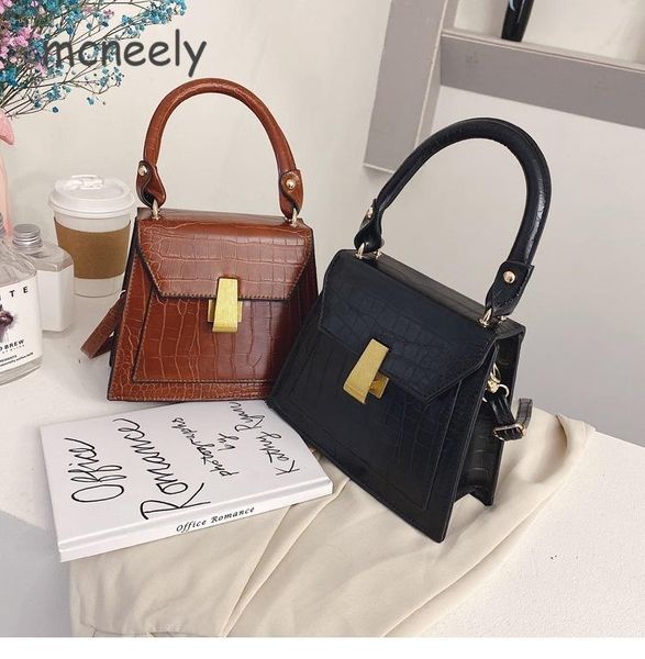 

cross body autumn and winter fashion crocodile pattern portable small square bag korean leisure one shoulder messenger