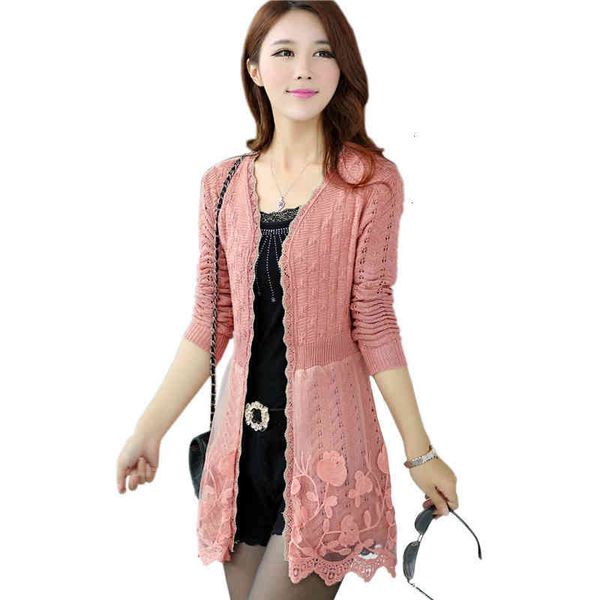 

women's knits & tees long casual korean knit cardigan, loose female, solid color, income design, size for girls, spring pzk9, White