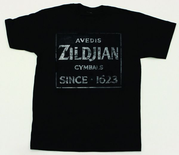 

zildjian vintage sign tee t shirt black size large new model t4673 summer short sleeves t shirt fashion sport hooded sweatshirt hoodie