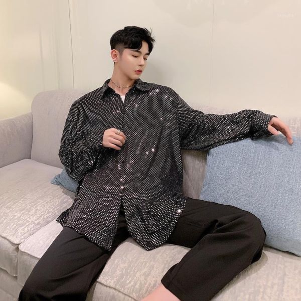 

luxury black gold shirt 2020 fashion autumn casual shirt print party club costumes long sleeve large size camisa masculina1, White;black