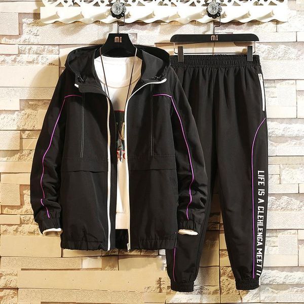 

2020 autumn spring tracksuits men's sport set cardigan hoodies sweatpants pants sportswear brand sporting suit track clothes1, Gray