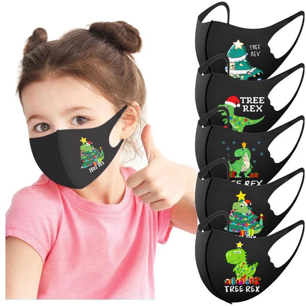 

claus santa new christmas print 5pcs dinosaur kids children boys girls washable adjustable cartoon lovely mask cover