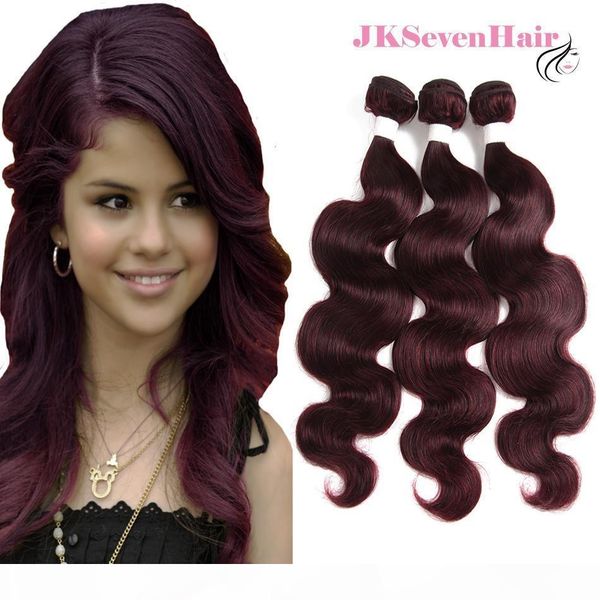 

burgundy red malaysian remy hair wefts body wave 3 bundles burgundy ombre malaysian indian brazilian virgin human hair extensions, Black