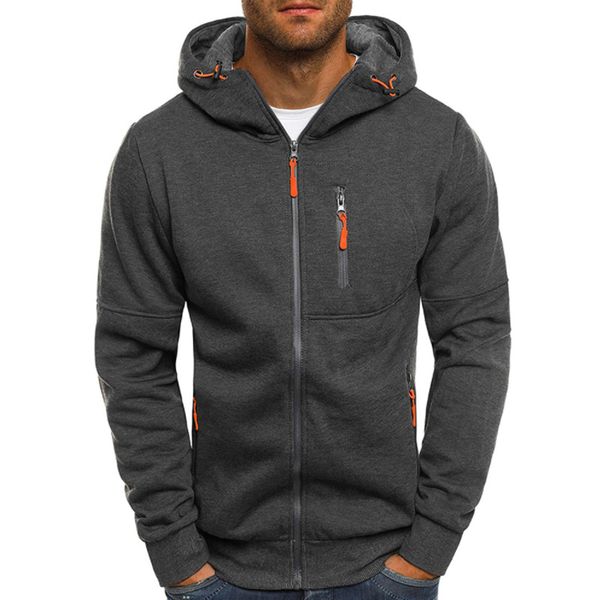 

brand new 2020 gray/black sweatshirt mens fall zip up hoodie jacket sweatshirt casual gym hooded coats outwear