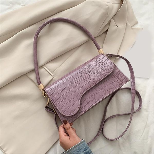 

elegant shoulder bags for women new fashion alligator pattern solid color handbags ladies crossbody bag