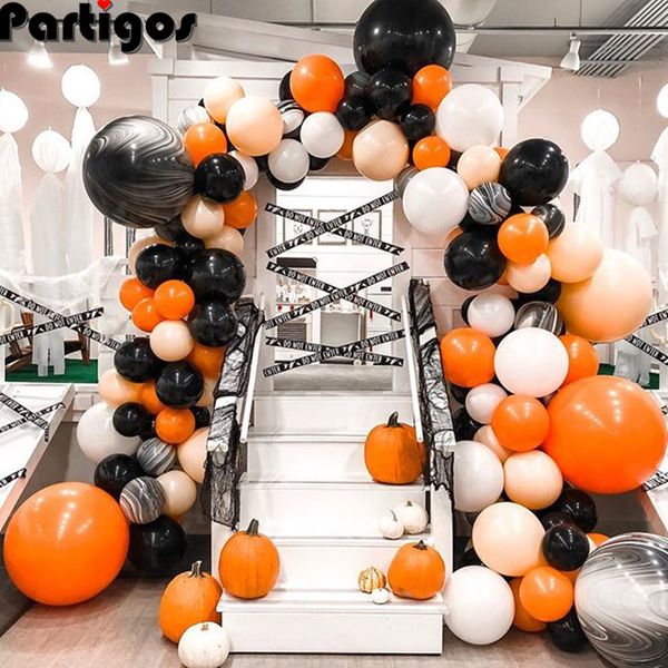 

halloween balloons garland kit decor diy balloon arch kit big black orange latex balloons for halloween party home decoration 1027