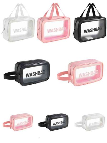 

cosmetic bags & cases pu transparent three-piece cosmetic bags cases large capacity storages waterproof cosmetics canvas tpu translucent fro