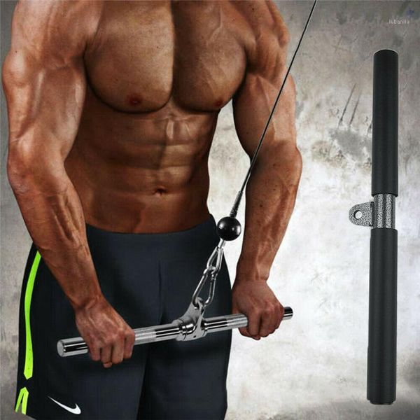 

accessories fitness gym home diy pulley cable machine attachments biceps triceps back blaster t-bar pull down bar building weights workout1