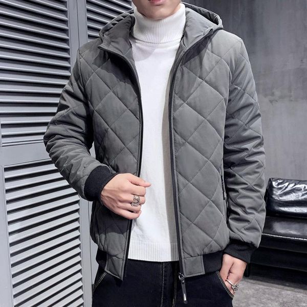

winter jacket men new 2020 fashion hooded men parka coat jacket men's solid thick coats and coats winter coat, Black