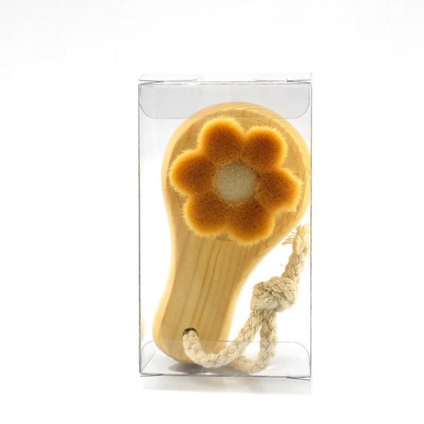 

bath accessory set cleansing brush the manual racket type wooden face two-color hair petals deep cleaning tools