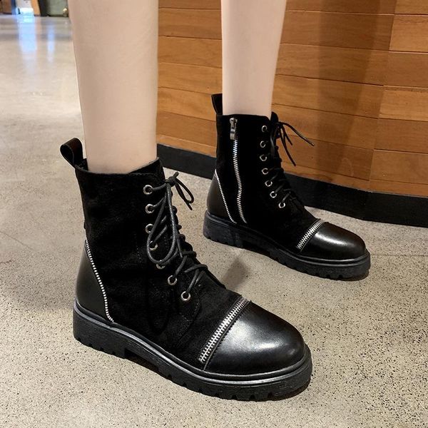 

winter girl boots girl shoes boots short online celebrity big brand-fashionable combat lady shoes -40, Black