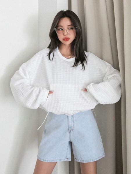 

dazy kangaroo pocket drawstring hem oversized sweatshirt j9tv#, White;black