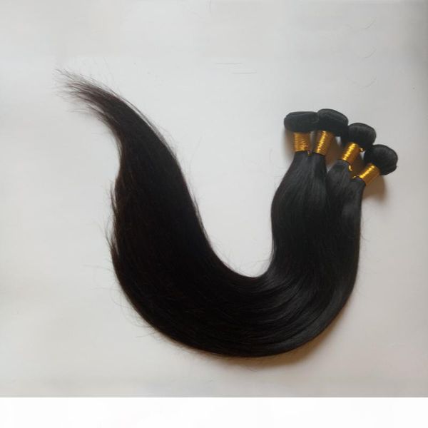 

indian brazilian european virgin hair weave natural color black 3 4 5bundles #1 #1b straight unprocessed remy hair extension 100g pc
