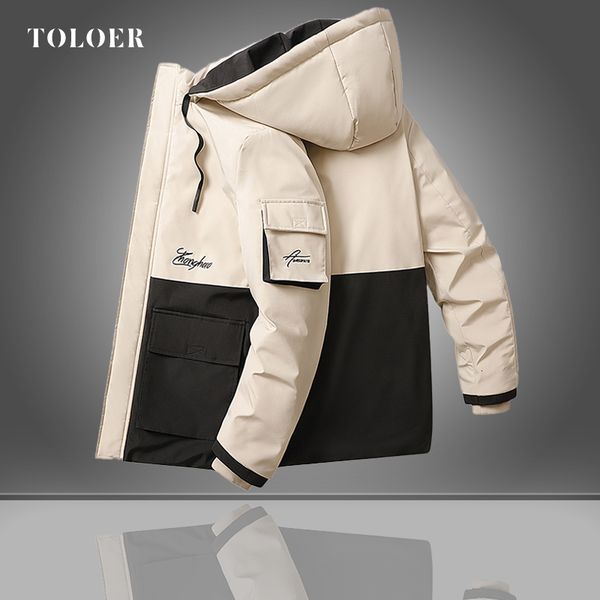 

2021 new parkas coat men hooded casual new winter thicken warm mens jacket windproof male coats windbreaker ar35, Black