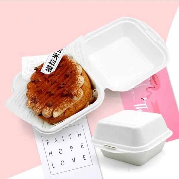 

gift wrap 50pcs/lot mini cupcake box disposable green paper hamburger party handmade baking packing