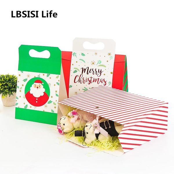 

lbsisi life 10pcs protable box green red new year gift baking snack packaging diy handmade wedding birthday party supplies wmtswz comb2010