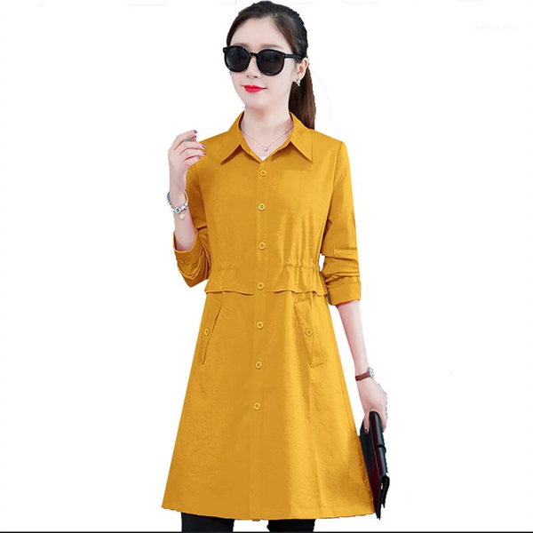

women's trench coats windbreaker women 2021 korean spring and autumn plus size mid-length slim fit waist harajuku thin wind coat women1, Tan;black