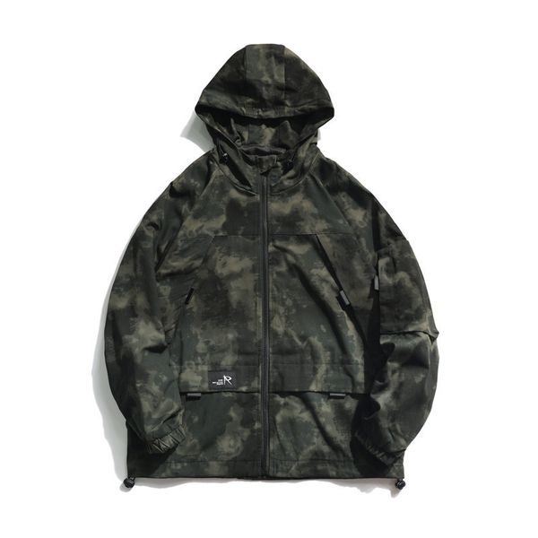 

chaowai 20 spring american youth camouflage hooded jacket, Black;brown