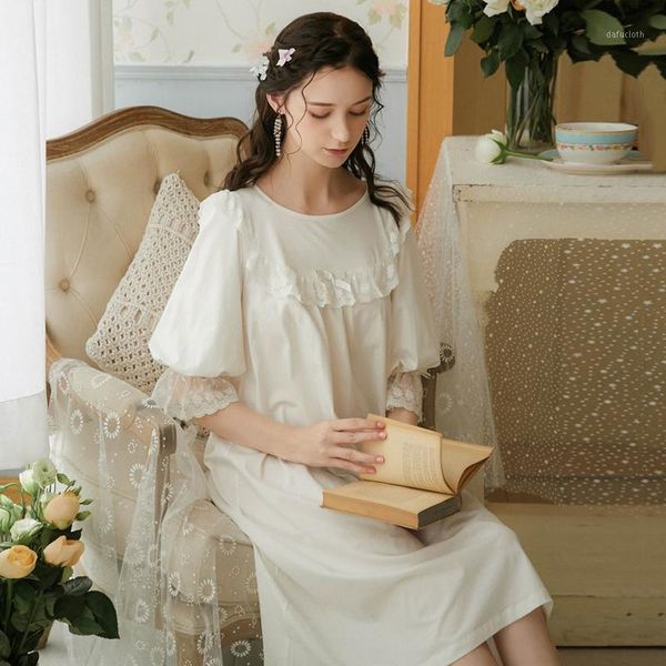 

roseheart women homewear female white sleepwear night dress cotton lace nightwear nightgown homewear sweet luxury gown1, Black;red