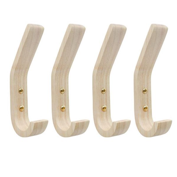 

4pcs solid wood wall hooks home gadget coat and hat hanger modern clothes hook shop supplies for bedroom dressing room