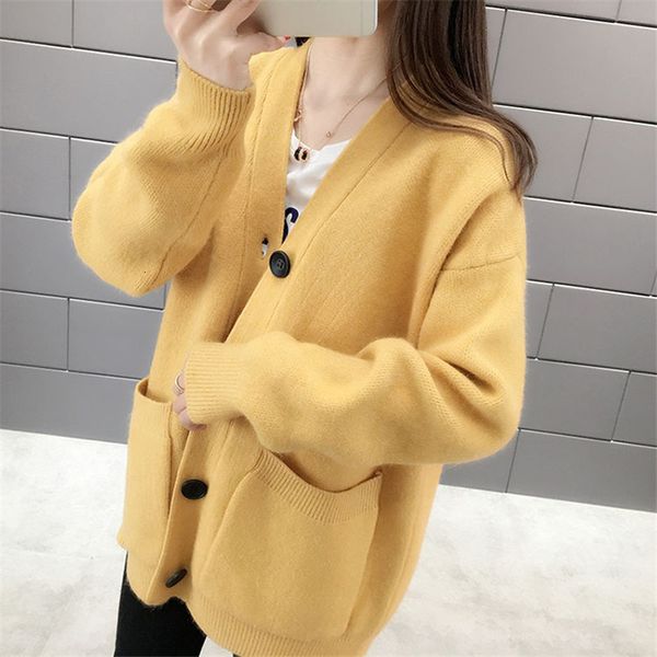 

2021 new female sweater releases red cardigans new korean winter sweet fashion long sleeve sweaters hj044 aeua, White;black