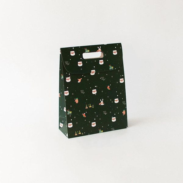 

stobag 10шт зеленый красный белый рождественские ручки сумки утолщенные шоколадные конфеты упаковка подарков бумажный мешок санта-клауса тор