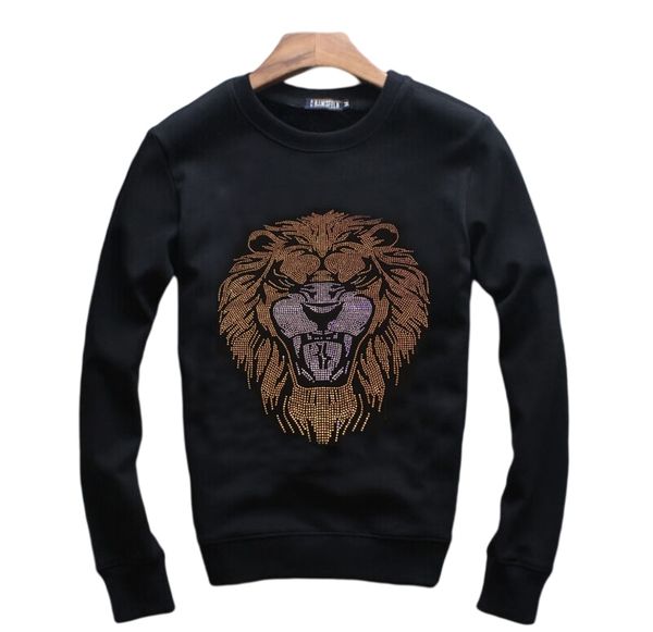 

fashion handsome hoodies long-sleeved boy girls pullover women diamonds street wear out c54, Black