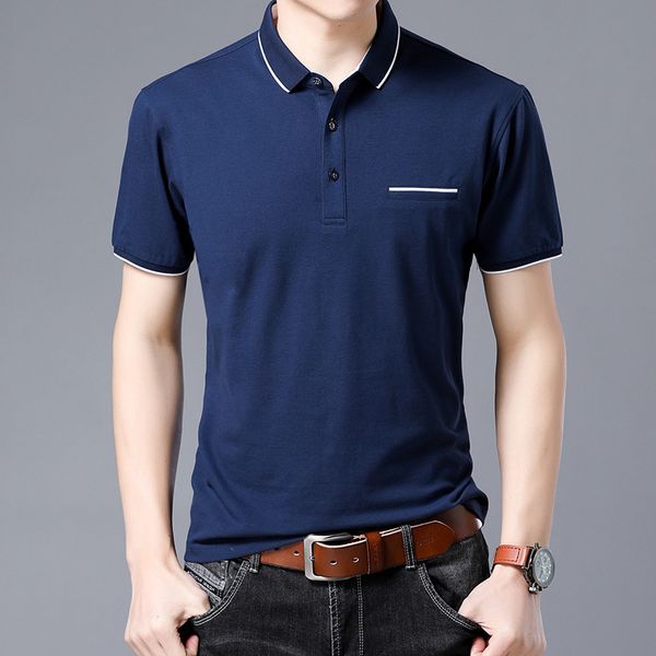 

2020 brand new summer men's t shirt short sleeved t-shirt for male lapel casual solid color half sleeve tshirt, White;black