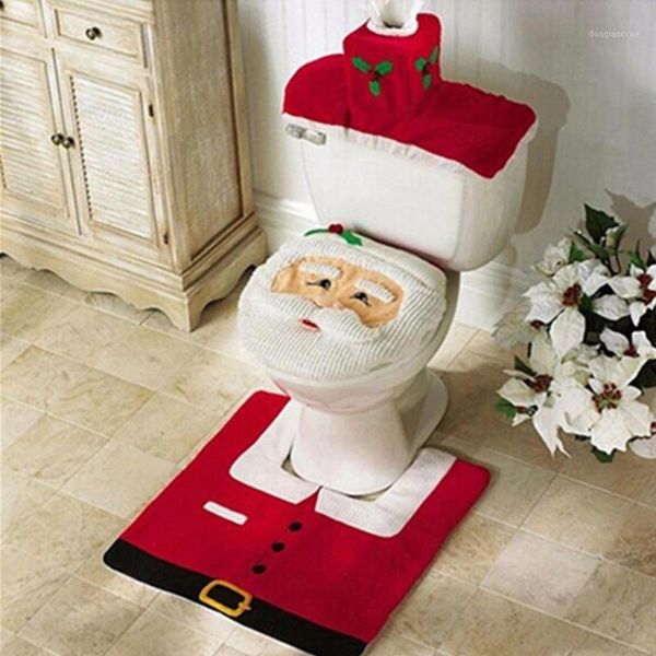 

christmas decorations laphil for home 2021 santa claus snowman seat cover rug decor ornaments noel xmas party supplies1