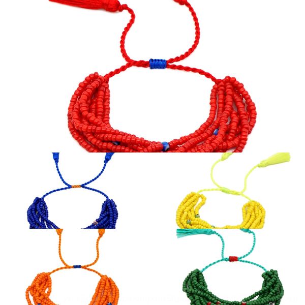 

2020 simple bracelet tassel mgb rice beads hand woven glass evil eye simple 8 circles of women's bracelet zi5dc, Golden;silver