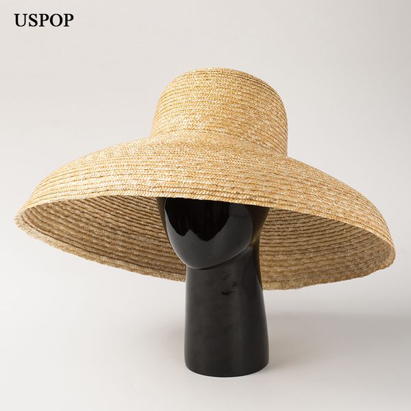 

uspop straw hats wide brim sun hats c0123, Blue;gray