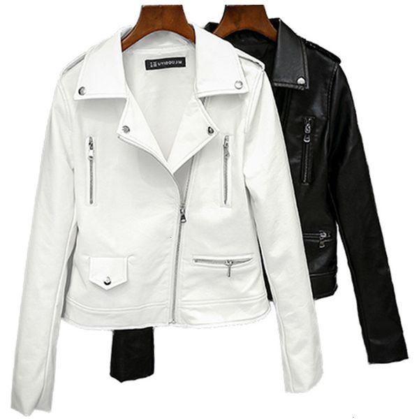

women's synthetic leather outerwear, soft punk clothing, informal, zipper, black, spring and autumn, 2020