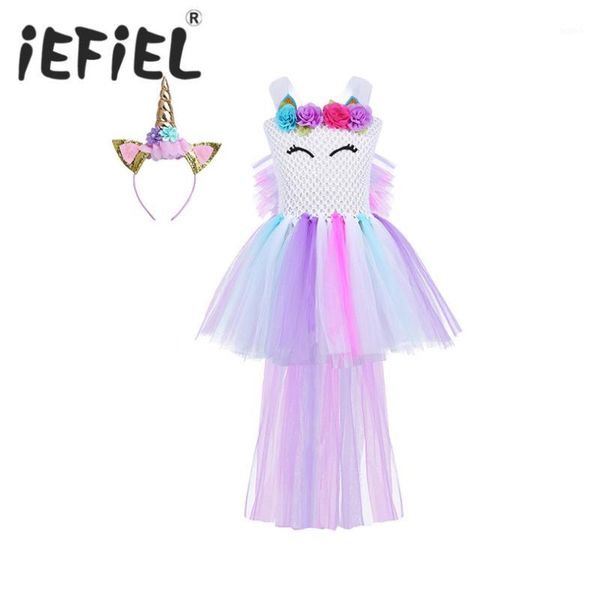 

iefiel girls princess floral tutu dress costume with hair hoop for kids birthday theme party cosplay halloween dress up clothes1, Black;red