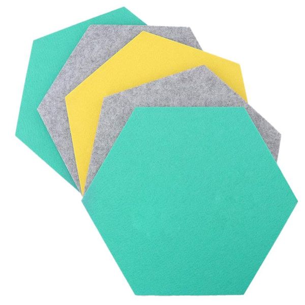 

5pcs/set hexagon felt board hexagonal felt wall sticker multifunction 3d decorative home message board self-adhesive kids room b